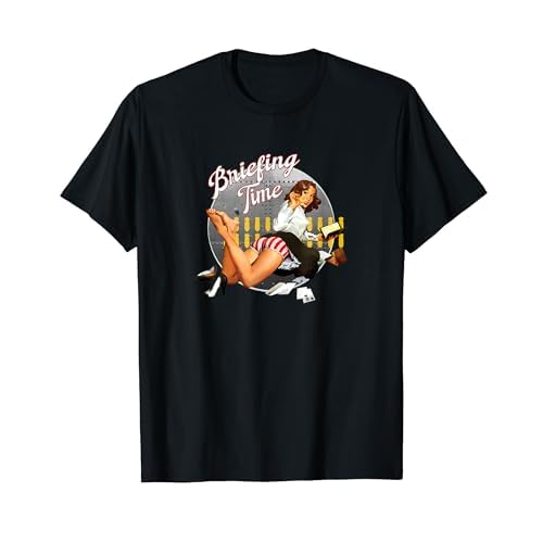 Briefing Time - クラシックなボンバーノーズアートスタイル Tシャツ