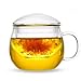 Produktbild Tea & Tea 300ml Teetasse mit Deckel Rund + Sieb/Teeglas mit Glasfilter / 300ml Borosilikatglas Tasse mit Filter von Feelino