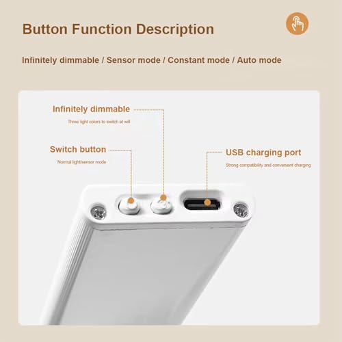Luz LED con sensor de movimiento regulable efecto colina para armarios y encimeras 5