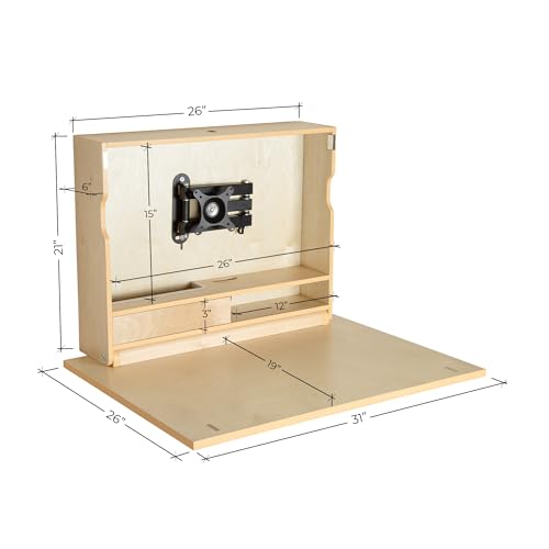 Image of ARROWSTONE SKEENA Wall-Mounted Desk - Floating Folding Desk with Storage, VESA Monitor Mount, Space-Saving Murphy Desk Design for Home Office (31 inch)