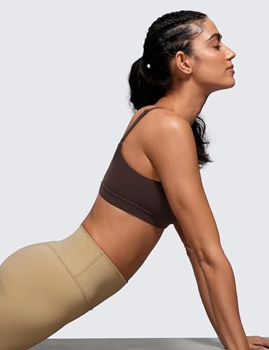 Image of CRZ YOGA Butterluxe Scoop Neck Sports Bras | Light Support, Removable Pads, Yoga, Extremely Soft, U Back, Adjustable Spaghetti Straps, for Women