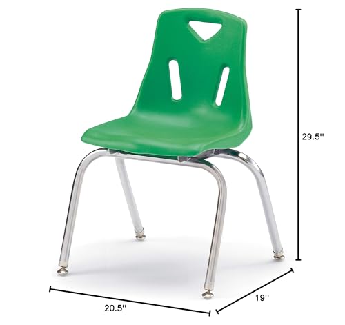 Image of Jonti-Craft Berries 8146JC1119 Stacking Chair with Chrome-Plated Legs, 16 inch Height, Green