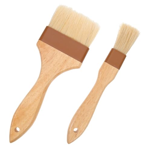 LABRIMP 2pcs Barbecue Brush Oil Brush Scrubber Air Fryers Oil Sprayer for Cooking Syrup Dispenser Basting Vinegar Gel Fuel Roasting Tin Food Pizza Oven Brush Charcoal Blow Dish Grill Wood
