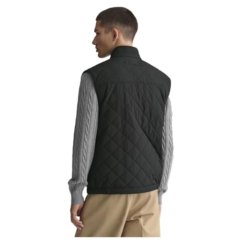 GANT Herren Steppweste - QUILTED WINDCHEATER VEST, Reißverschluss, Stehkragen Schwarz 4XL – Ansicht 2