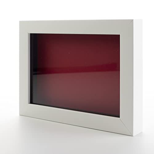 24x30 Large Shadow Box Display Wooden Frame with Red Acid-Free Backing UV Acrylic & Hanging Hardware with 0.75