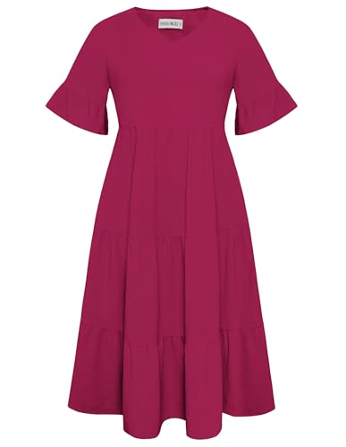 Image of Hanna Nikole Women's Plus Size Smocked Maxi Dress Flowy A-Line Casual Summer Dress with Pockets