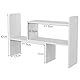 EasyPAG Schreibtisch Regal Holz Freistehend Kleines Bücherregal Verstellbar Schreibtisch Organizer Ständer Bürobedarf Ablage Display Regal,Weiß