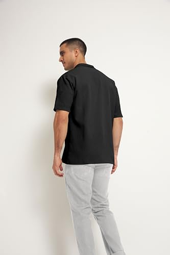 Image of Men's Solid Polycotton Shirt | Short Sleeve Casual & Formal Shirt for Men | Summer Half Sleeve Shirt