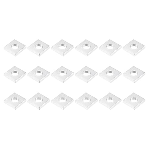 METALLIXITY Square Nuts, (M5x10mmx10mm) 200Pcs, Carbon Steel Coarse Thread Square Fastener Nut - for Equipment Construction Electrical Appliances Industrial Machinery, Silver