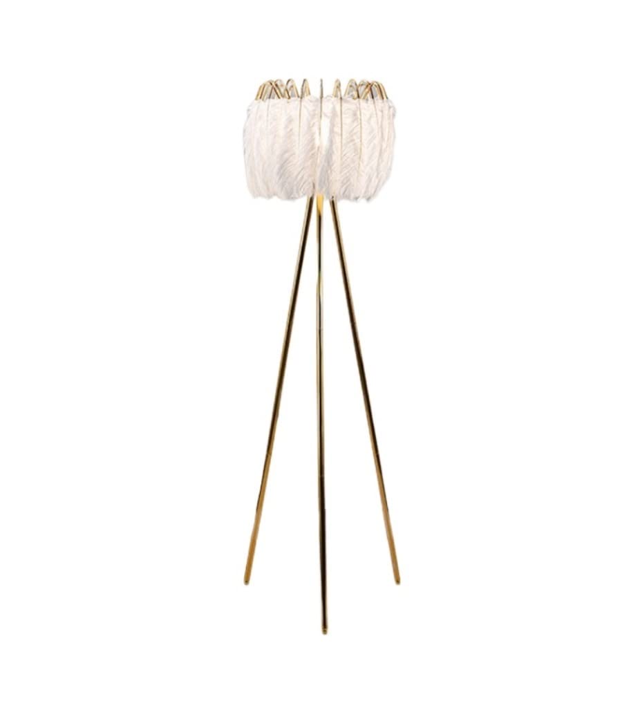 AZHKJKZH Floor Standing Lamp Modern Floor Lamp Nordic White Feather Led Standing Living Room Light Bedroom Bedside Lamps Living Room