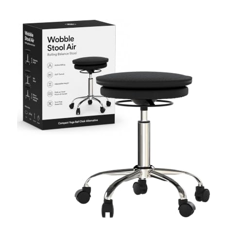 Uncaged Ergonomics Adjustable Wobble Stool & Rolling Stool with Wheels