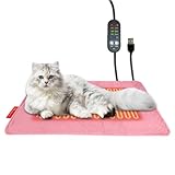 Genérico Manta Térmica para Gatos - Manta Electrica Mascotas con Temporizador - 5 Ajustes De Temperatura Diseño Antimordeduras para Invierno Hogar Sala De Estar Apartamento Granja Garaje
