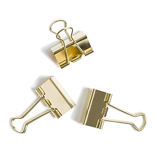 U Brands Binder Clips, Medium (32mm), Gold, 72 Count