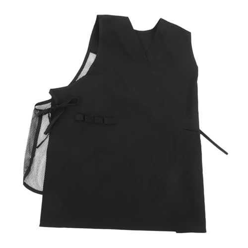 Cabilock Fashionable v Neck Hairdresser Apron Mesh Back Protective Vest for Stylists Storage Pockets
