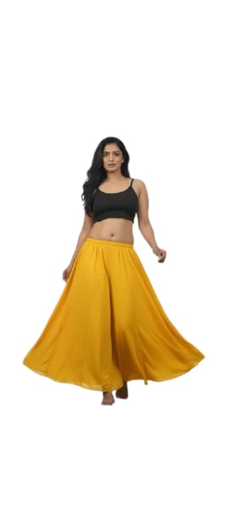 Women's Layered Flowy Georgette Sharara – Dramatic Flare & Voluminous Draped Silhouette-image-34