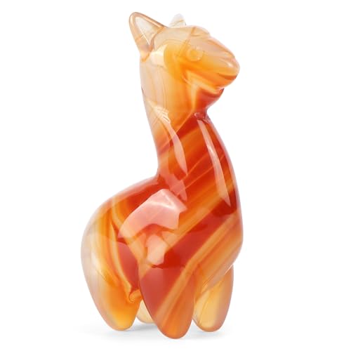 Estatua de Alpaca de Cristal Ágata Roja 2.5 pulgadas miniatura 6