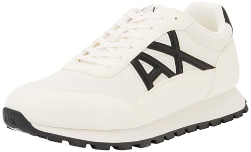 Logo in rilievo Armani Exchange Drop, Scarpe da Ginnastica Uomo, off White Black, 41 EU