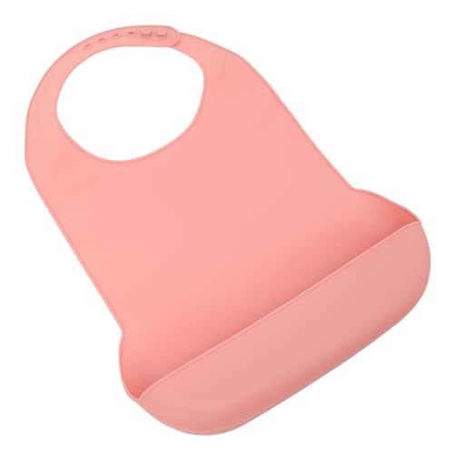 Silicone Adult Bibs Washable Disable Adult Eating Reusable Meal Clothing Protector for Elderly Pink