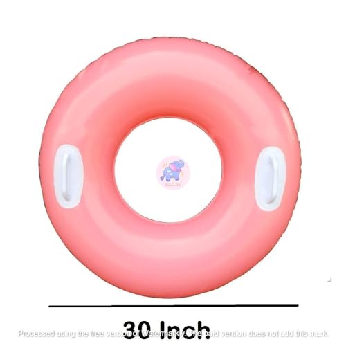 Image of Hi-Gloss Inflatable Swimming Ring with Handles | Durable Pool Floater Tube for Kids & Adults | Large Blow-Up Swim Circle Float for Summer Fun| Comfortable Water Lounge- Pack of 1