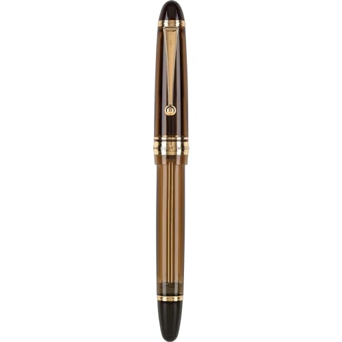 Image of PILOT Custom 823 Fountain Pen, Amber Barrel, Fine Nib, Blue Ink (60558)