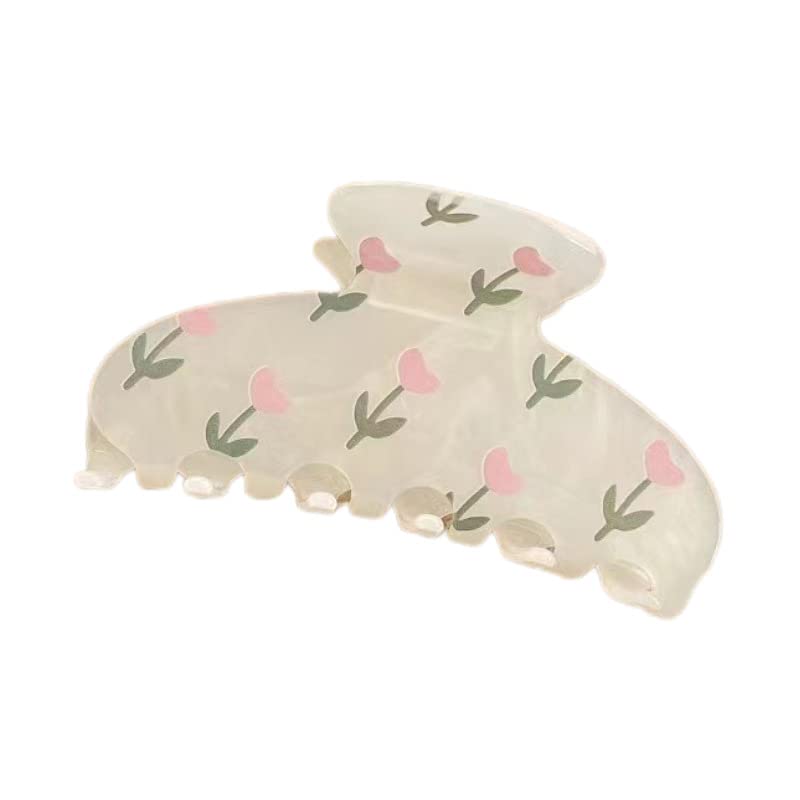 Tulip Printing Hair Clip,Acetate Hair Clips,Small Hair Clips for Women,Pack of 2,S3