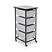 FSE 373-MBS-SR-4L Mobile Bin Storage Unit - Single Row with Large Gray Bins