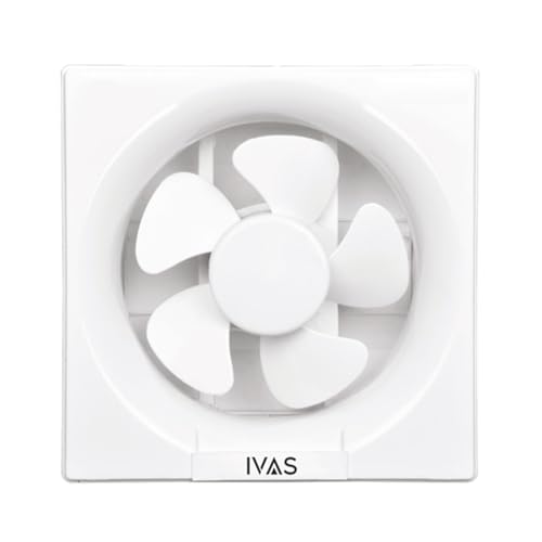 Image of IVAS Ventelia 200 mm Exhaust Fan, Strong Suction, Sturdy, Anti Rust, Motor with Inner Fuse Protection, Oil Collection Tray, Easy Installation in Homes & Offices, 2-year Warranty, White, Pack of 1