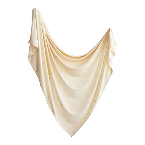 Image of mushie Stretchy Baby Swaddle Blanket | Extra Soft & Snug Fit | 47"x47" (Sun)