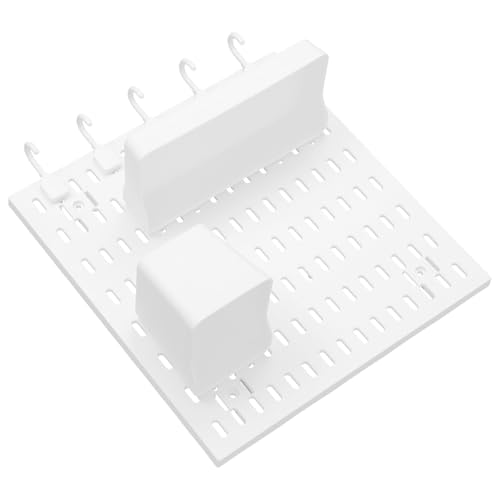 Veemoon Tablero Perforado Organizador de Pared sin Perforación, Soporte de Almacenamiento Hogar, Kit Multifuncional con Bandeja y Ganchos, Panel de Pp Resistente para Cocina, Baño