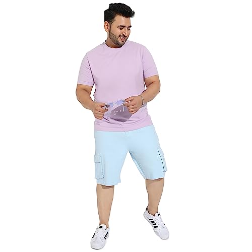 Image of Instafab Plus Men's Cargo Shorts for Casual Wear | 6 Pockets | Plus Size Fit | Button Closure | Cotton Poly Cargo Shorts Crafted with Comfort Fit for Everyday Wear