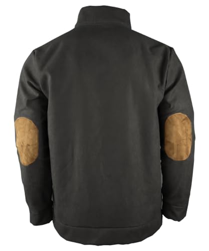 HARGLESMAN Mens Suede Sweatshirts Stand Collar Button Up Love Sleeve Pullover with Elbow Patches2