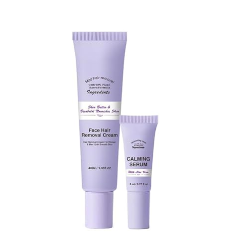 Medicpure Depilación facial, crema depilatoria suave, eficaz e indolora con suero calmante, Medicpure Depilador para rostro y cuerpo, retrasa el crecimiento del vello (1PC)