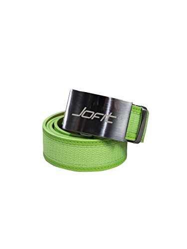 Jofit Women’s Athletic Clothing Signature Canvas and Leather Belt with Nickel Slide-In Buckle, One Size