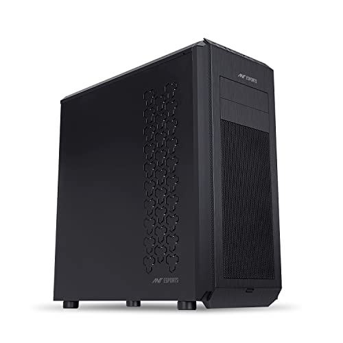 Image of Ant Esports Vanguard Mid- Tower Computer Case /Gaming Cabinet - Black | Supports E-ATX, ATX, Micro-ATX, Mini-ITX | Pre-Installed 2 x 120mm Fans in Front and 1 x 120 mm Fan at Rear