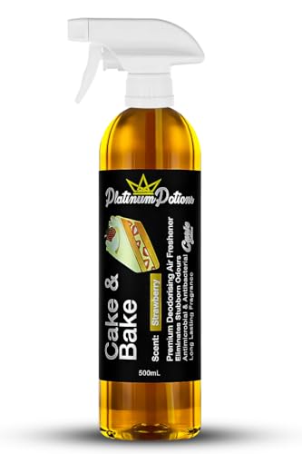 Image of Water-Based Car Air Freshener Spray | Luxury Automotive Deodorizer | Mold-Resistant Formula | Eliminates Odors and Refreshes Vehicle Interior | 17 fl oz | Cake and Bake