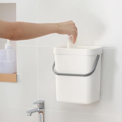 Caneca de basura colgante Abaodam con tapa blanca miniatura 7