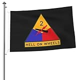 Double Sided United States Army 2nd Armored Division Csib Flag 2x3 Ft Outdoor Durable Polyester Home Patio Decoration Flags 2by3 Banner