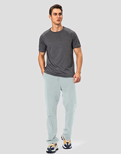 Image of Pudolla Men's Cotton Yoga Sweatpants Athletic Lounge Pants Open Bottom Casual Jersey Pants for Men with Pockets
