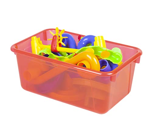 Image of Storex Small Cubby Bins - Plastic Storage Containers for Classroom, 12.2 x 7.8 x 5.1 inches, Assorted Candy, 5-Pack (62490A05C)