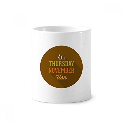 Porte-brosse à dents stylo tasse blanche céramique Garland Thanksgiving 350ml