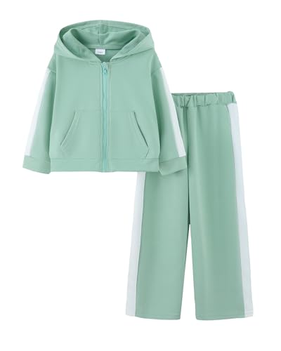 Mioglrie Girls Clothes 4T 5T Kids Clothes Size 6 7 8 Fall Winter Outfits Zip Hoodie Sweatshirt Pants Clothing Sets