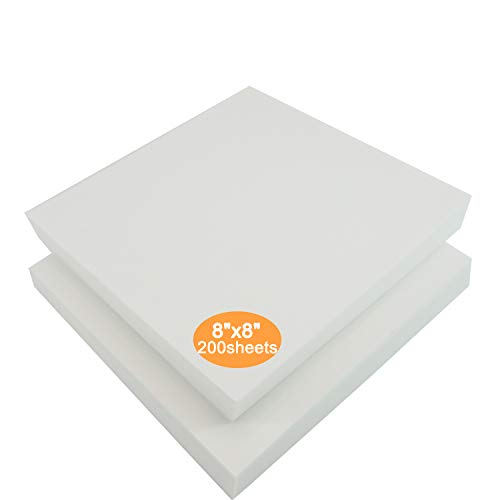 New Brothread Tear Away Machine Embroidery Stabilizer Backing 8"X8" - 200 Precut Sheets - Medium Weight 1.8 Oz - Fits 4X4 And 6X6 Hoops #TOP17