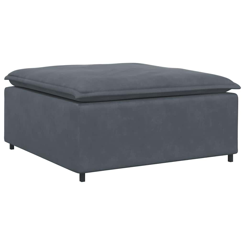Hothingwell Modulares Fußstützenmodul, dunkelgrau, Samt und Schaumstoff, robuster Metallrahmen, bequeme Textilene-Sitzfläche, elegantes und langlebiges Design.