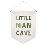 Little Man Cave Pennant Flag Wall Art Banner, Kids Room Decor, Nursery Wall Decor, Little Man Cave Sign, Hanging Canvas Banner, Baby Boy Wall Art, Kids Wall Art, Boys Room Decor, Boy Nursery Decor