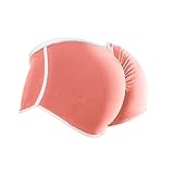 Women Mid Waist Tummy Control Booty Shorts Fashion Sexy Hot Pants Hot Pink Large