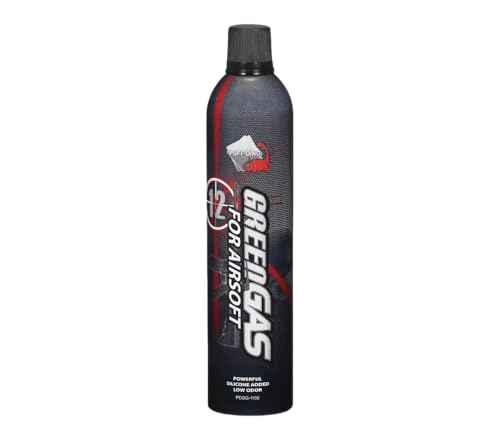 Rebel Precision Puff Dino Green Gas 600ml Standard Power Airsoft Gas for GBB Pistols & Rifles Silicone Added Low Odour Formula 12KG / 170psi Pressure