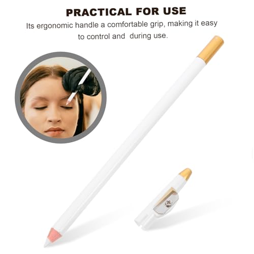 Set de 4 lápices blancos para cejas y barba con sacapuntas miniatura 7