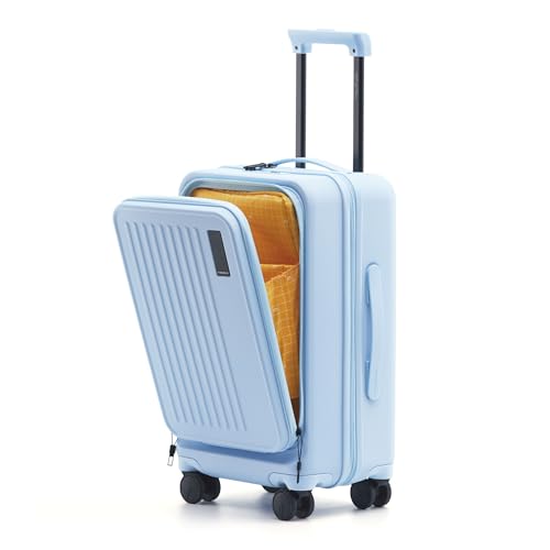 MOKOBARA The Transit Cabin Pro Luggage Small Cabin Size German Makrolon Poly-Carbonate Hard Sided 8 Hinomoto Wheels Suitcase for Travelling (Shy Blue)