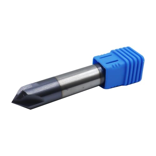 Image of 1 /2in Solid Carbide End Mill,Chamfer Mill-Double End,4 Flutes,90 Chamfer Angle,AlTiN Coated Bits Tool for Medium Hardness Steel, Brass, Iron