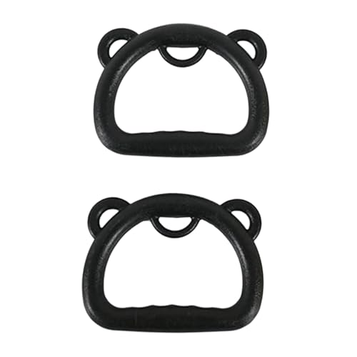 kowaku 2 Pieces Gymnastics Rings Nonslip Handles Pull up Bar Attachment Easy Install Sturdy Practical Fitness for Children Gym Rings, Black